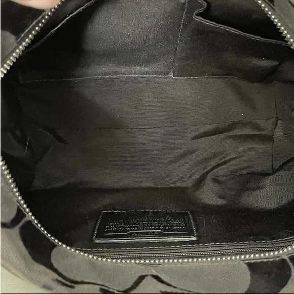 VTG Y2K COACH Signature Jacquard East West Shoulder Bag Purse Monochrome Black - Picture 8 of 14